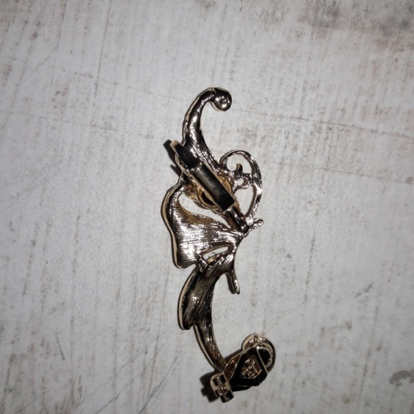 Gold Pink Crystal Butterfly Ear Cuff Wrap Earring - Picture 3 of 4